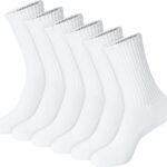 Hanes Unisex Plain White Socks Pack or Plain Black Socks Pack, Men's, Women's & Teen Sizes, Crew and Ankle 6-Packs