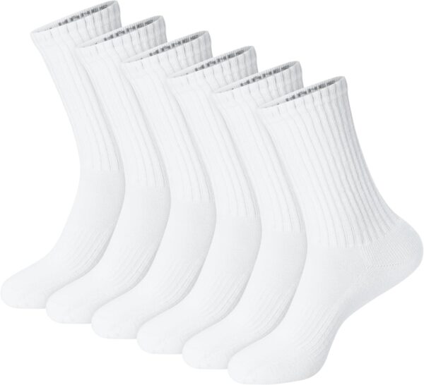 Hanes Unisex Plain White Socks Pack or Plain Black Socks Pack, Men's, Women's & Teen Sizes, Crew and Ankle 6-Packs