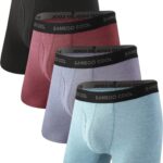 BAMBOO COOL Men's Ultra Breathable Underwear,No Riding Up Boxer Briefs with ComfortFlexible Waistband,Multipack