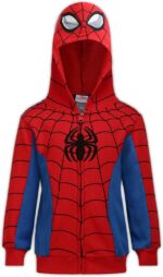 Marvel Avengers Captain America and Spider-Man Boys Zip-Up Hoodie for Toddlers and Big Kids