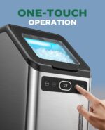 Silonn Nugget Ice Makers Countertop,Timer Pebble Ice Maker with Soft Chewable Ice, 44lbs per Day Ice Machine with Self-Cleaning,One-Click Operation, Stainless Steel - Image 3