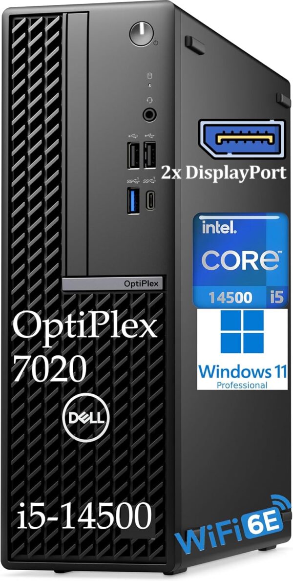 Dell Desktop Computer Optiplex 7020 Sff, 7000 Small Dekstops Pc, 32gb Ddr5 Ram, 1tb Pcie Ssd, 14th Gen Intel 14-Core i5-14500, WiFi 6e, Bt, 2 Displayport+Hdmi+Type-c, Windows 11 Pro