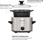 Elite Gourmet MST-250XS Electric Slow Cooker Ceramic Pot, Adjustable Temp, Entrees, Sauces, Stews & Dips, Dishwasher Safe Glass Lid & Crock, 1.5 Quart, Stainless Steel - Image 5