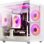 Desktop Computers,32G RAM,1TB NVMe SSD,Core i5-12400F,RTX 3050 6G,Prebuilt Gaming PC,Tower Computer Gamer,Work,VR,4K,Home and Business WiFi 6 White