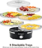 Elite Gourmet EFD319 Food Dehydrator, 5 BPA-Free 11.4" Trays Adjustable Temperature Controls, Jerky, Herbs, Fruit, Veggies, Dried Snacks, Black - Image 5