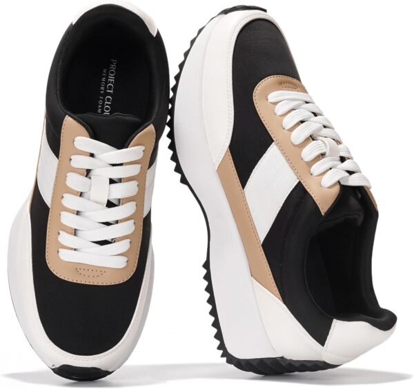 Project Cloud Womens Sneakers - Memory Foam Insole and Lightweight Spring Shoes - Non-Slip Lace Up Trendy Shoes - Fashion Sneakers for Women 2025
