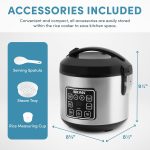 AROMA Digital Rice Cooker, 4-Cup (Uncooked) / 8-Cup (Cooked), Steamer, Grain Cooker, Multicooker, 2 Qt, Stainless Steel Exterior, ARC-914SBD - Image 3