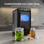 Kismile Ice Makers Countertop,26lbs in 24Hrs, Portable Ice Maker Machine with Self-Cleaning Function,Selectable Ice Size & Internal Lighting Desigh for Home/Kitchen/Bar - Image 3