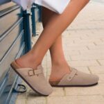 Genuine Suede Clogs for Women Men Soft Cork Footbed Leather Mules Comfort Potato Shoes with Arch Support - Image 2