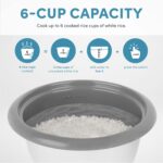 AROMA® Rice Cooker, 3-Cup (Uncooked) / 6-Cup (Cooked), Small Rice Cooker, Oatmeal Cooker, Soup Maker, Auto Keep Warm, 1.5 Qt, White, ARC-363NG - Image 5