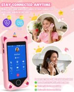 Kids Smart Phone for Girls - Safest Phone for Kid & Teens, Talk & Text - Kids Cell Phone Toy, 4.2'' Touchscreen, Dual Cameras, Games, 32GB Card - Christmas Birthday Gift for Ages 7-16, Pink - Image 2