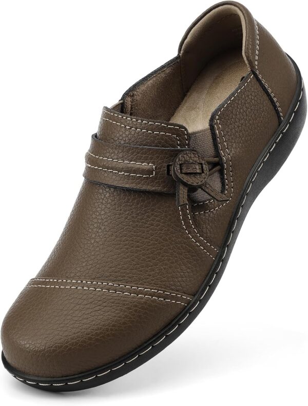 LAZYPOP Women's Classic Comfort Leather Loafers Cute Slip-Ons Casual Dress Shoes Lightweight Walking Flats Everyday Work Shoes
