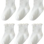 6 Pairs Toddler Ruffle Socks for Girls Baby Grip Socks Non Slip Socks Cute Grippy Frilly