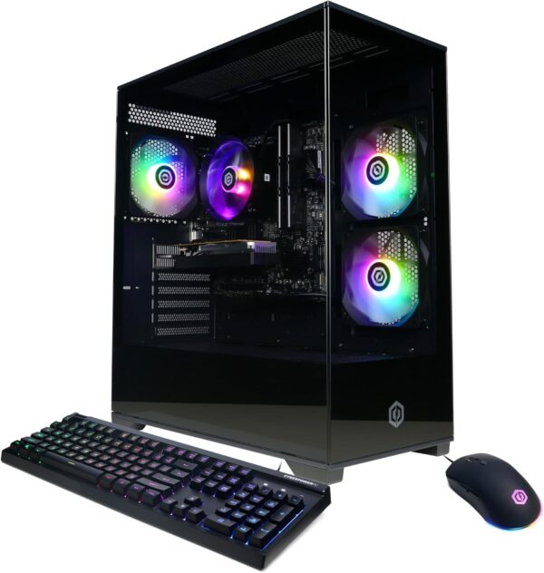 CYBERPOWERPC Gamer Master Gaming PC, AMD Ryzen 5 5500 3.6GHz, Radeon RX 6400 4GB, 16GB DDR4, 500GB PCIe Gen4 SSD, WiFi Ready & Windows 11 Home (GMA3100A)