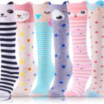 ANTSANG Kids Girls Knee High Socks Long Boot Crazy Silly Fun Gift Cute Tall Animal Socks for Child 6 Pairs