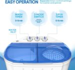ROVSUN 11LBS Portable Washing Machine, Electric Washer and Dryer Combo with Washer(7lbs) & Spiner(4lbs) & Gravity Draining for Home RV Camping Dorm College Apartment - Image 3