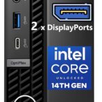 Dell OptiPlex 7020 7000 MFF Mini PC Desktop Computer for Business, 14th Gen Intel Core i3-14100T, 16GB DDR5 RAM, 1TB PCIe SSD, WiFi 6E, RJ-45, DisplayPort, HDMI, Type-C, Windows 11 Pro