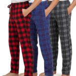 Real Essentials 3 Pack: Boys' Fleece Pajama Pants Soft PJ Bottoms for Kids Youth Teens Sleepwear (Ages 5-18)