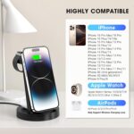3 in 1 Charging Station for iPhone, Wireless Charger for iPhone 17 16e 16 15 14 13 12 11 X Pro Max & Apple Watch - Wireless Charging Station for AirPods 4 3 Pro - Image 5