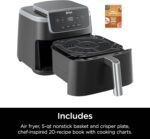 Ninja | Air Fryer | 4-in-1 Pro Air Fry, Roast, Reheat, Dehydrate | 5QT Capacity fits up to 4lbs of French Fries | 400F Max Temp | Nonstick Basket & Crisper Plate | 120V | Grey | AF141 - Image 9