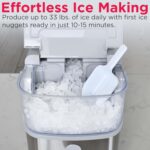Frigidaire Countertop Crunchy Chewable Nugget Ice Maker, Compact, 33lbs per Day, Metallic Finish - Image 4
