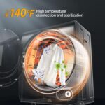 ROVSUN 110V Portable Clothes Dryer, High End Laundry Front Load Tumble Dryer Machine with Stainless Steel Tub & Simple Control Knob for Apartment, Dorm-850W, White - Image 5