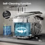 Countertop Ice Maker Machine – 8 Bullet Ice in 6 Mins, 26.5lbs/24Hrs Output – Self-Cleaning Portable Design with Selectable Ice Size & Touch Display for Home/Office/Bar - Image 4
