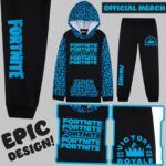 Fortnite Tracksuit Set for Boys, Teens, 2-Pc Hoodie & Joggers, Pullover Sweatshirt with Kangaroo Pocket, Gamer Gifts for Boys - Image 2
