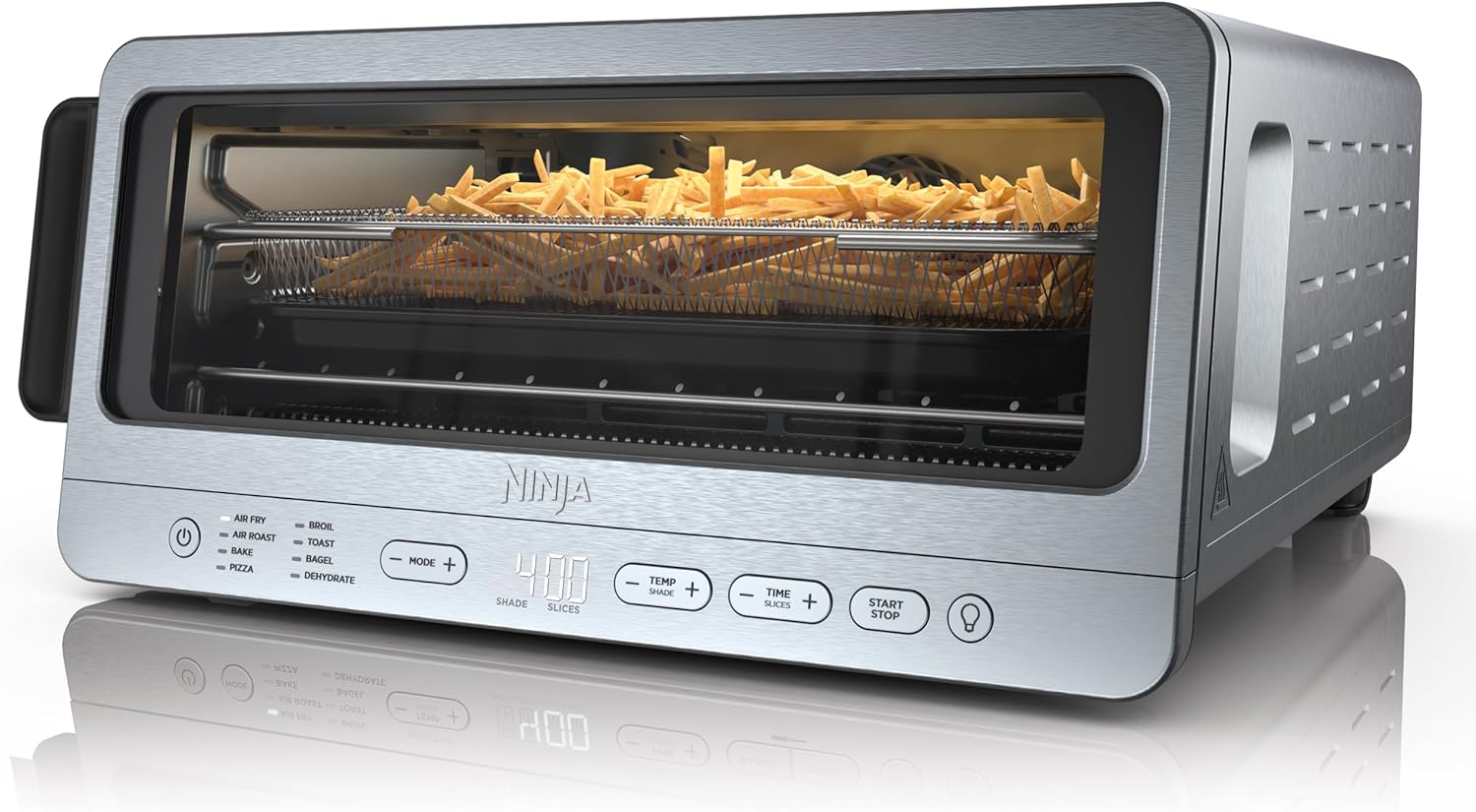 Ninja Flip Toaster Oven&Air Fryer, 8-in-1 Functionality, Flip Up&Away Capability Ninja Flip Toaster Oven&Air Fryer, 8-in-1 Functionality, Flip Up&Away Capability for Storage Space, LargeCapacity, Air Fry Basket, SheetPan, Wire Rack&Removable Crumb Tray, Stainless,1800 watts, SP151