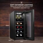 Ivation 12 Bottle Red And White Wine Thermoelectric Wine Cooler/Chiller Counter Top Wine Cellar with Digital Temperature Display, Freestanding Refrigerator Smoked Glass Door Quiet Operation Fridge - Image 2