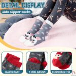 Eyean Kids Fuzzy Socks Non Slip Soft Fluffy Slipper Grips Socks Warm Plush Cozy Cabin Boy Girls Crew Socks 6 Pairs - Image 4