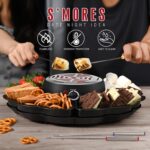 2 in 1 Electric S’mores Maker & Fondue Pot, Tabletop Indoor Smores kit with 4 Roasting Forks, 4 Detachable Trays & 1 Flameless Temperature-controlled Heater, Movie Night Supplies & Housewarming Gifts - Image 3