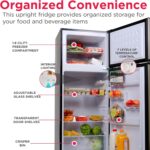 Frigidaire EFR786 Retro Apartment Size Refrigerator with Top Freezer - 2 Door Fridge with 7.5 Cu Ft of Storage Capacity, Adjustable Spill-Proof Shelves, Door & Crisper Bins, Black - Image 4