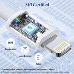 RCTech USB C to Lightning Cable 3Pack 6FT [MFi Certified] iPhone Fast Charger Cable USB-C Power Delivery Charging Cord for iPhone 14/13/12/11/XS/XR/X/8/iPad, White - Image 3