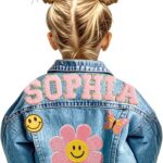 Personalized Kids Denim Jacket with Names, Custom 1-14 Years Old Girls Boys Spring&Fall Outerwear Jackets