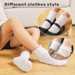 6 Pairs Toddler Ruffle Socks for Girls Baby Grip Socks Non Slip Socks Cute Grippy Frilly - Image 4