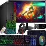 Dell Gaming OptiPlex Desktop RGB Computer PC, Intel Core i7, GeForce GT 1030 2GB GDDR5, 16GB RAM, 512GB SSD, 24 Inch HDMI Monitor, Keyboard Mouse and Headset, WiFi, W11 Pro (Renewed)