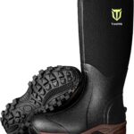 TIDEWE Rubber Neoprene Boots Men And Women, Waterproof Sturdy 6mm Neoprene Boot, Rain Boot Hunting Boot Arctic Outdoor Boot(Black, Brown & Next Camo G2)