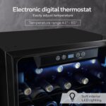 Honeywell 34 Bottle Compressor Wine Cooler Refrigerator, Large Freestanding Wine Cellar For Red, White, Champagne or Sparkling Wine, Digital Temperature Control, Stainless Steel - Image 3