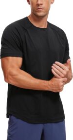 CRZ YOGA Texture Workout Shirts for Men - Lightweight Crewneck Running Athletic T-Shirts Short Sleeve Gym Tops