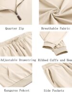 COOFANDY Men's Tracksuit 2 Piece Quarter Zip Sweatsuit Sets Casual Athletic Running Jogging Suits - Image 6