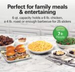 Hamilton Beach 6-Quart Slow Cooker with 3 Cooking Settings, Dishwasher-Safe Stoneware Crock & Glass Lid, Silver (33665G) - Image 2