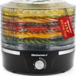 Elite Gourmet EFD319 Food Dehydrator, 5 BPA-Free 11.4" Trays Adjustable Temperature Controls, Jerky, Herbs, Fruit, Veggies, Dried Snacks, Black