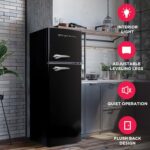 Frigidaire EFR786 Retro Apartment Size Refrigerator with Top Freezer - 2 Door Fridge with 7.5 Cu Ft of Storage Capacity, Adjustable Spill-Proof Shelves, Door & Crisper Bins, Black - Image 3