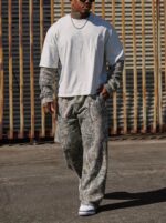 DIOTSR Mens Baggy Pants Athletic Graphic Print Joggers Workout Streetwear Sweatpants with Pockets - Image 3