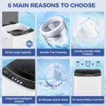 20Lbs Portable Washing Machine Nictemaw Portable Washer, 2.8 Cu.ft Washer and Dryer Combo with Drain Pump, 10 Programs 8 Water Level Compact Laundry Washer for Home, Apartment, RV, Dorms - Image 4