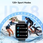 Smart Watch for Men Women, 1.85" HD Fitness Tracker with Bluetooth Calls, 120+ Sport Modes Fitness Watch, Fitness Tracker 24/7 Heart Rate/Sleep Monitor, IP68 Waterproof, Smartwatch for Android/iPhone - Image 3