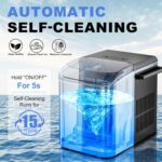 NEWBULIG Ice Makers Countertop with Handle, Portable Ice Machine, 9 Bullet Cubes in 6 Mins, 26lbs in 24Hrs, Auto-Cleaning, with Basket and Scoop, for Home, Kitchen, RV, Camping, Black - Image 3