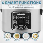 AROMA Digital Rice Cooker, 4-Cup (Uncooked) / 8-Cup (Cooked), Steamer, Grain Cooker, Multicooker, 2 Qt, Stainless Steel Exterior, ARC-914SBD - Image 4