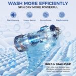 20Lbs Portable Washing Machine Nictemaw Portable Washer, 2.8 Cu.ft Washer and Dryer Combo with Drain Pump, 10 Programs 8 Water Level Compact Laundry Washer for Home, Apartment, RV, Dorms - Image 5